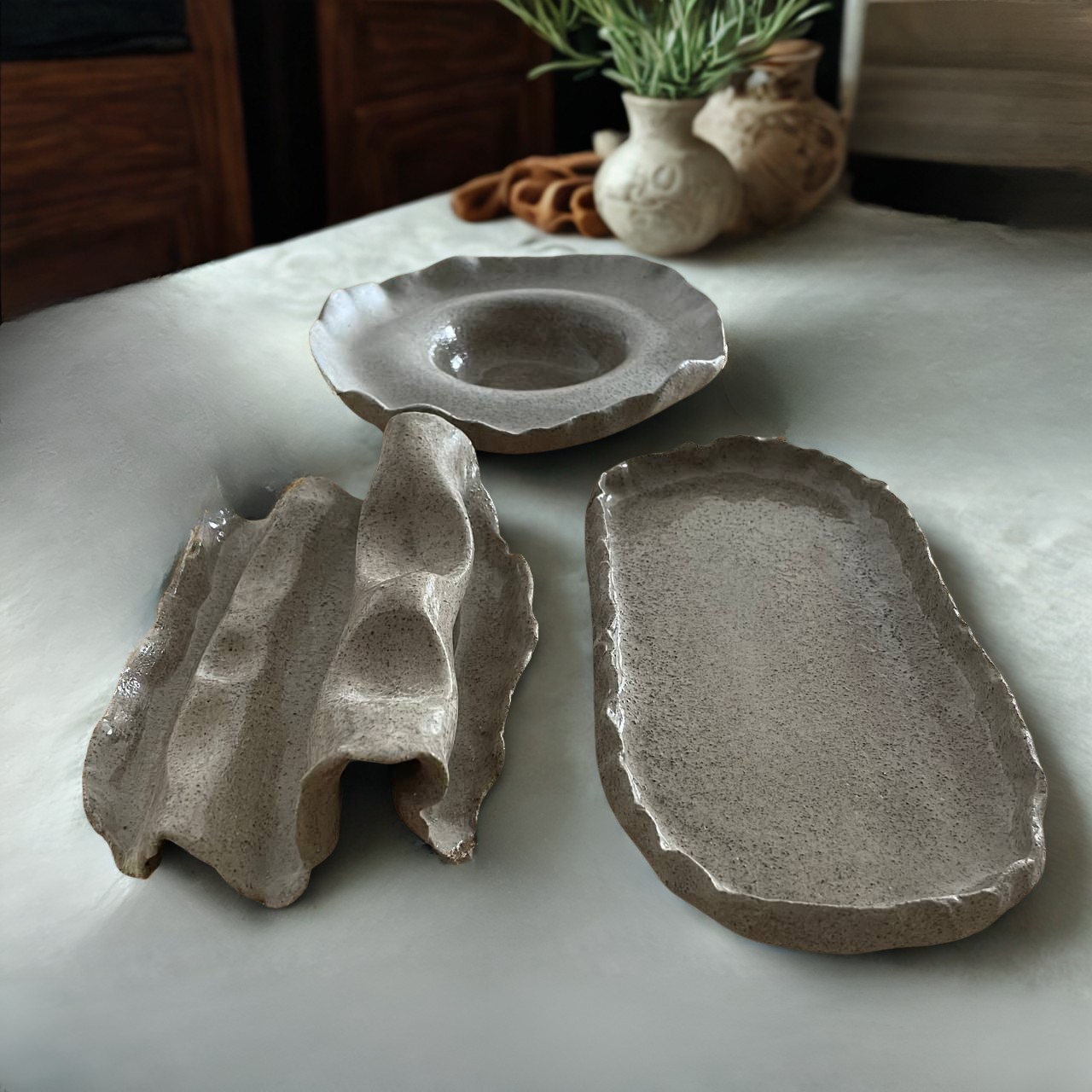 Stone Üçlü Sunum Seti